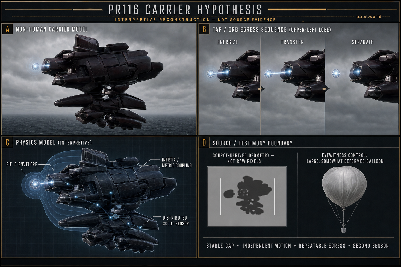 pr116 carrier hypothesis non human orb cluster interpretive reconstruction