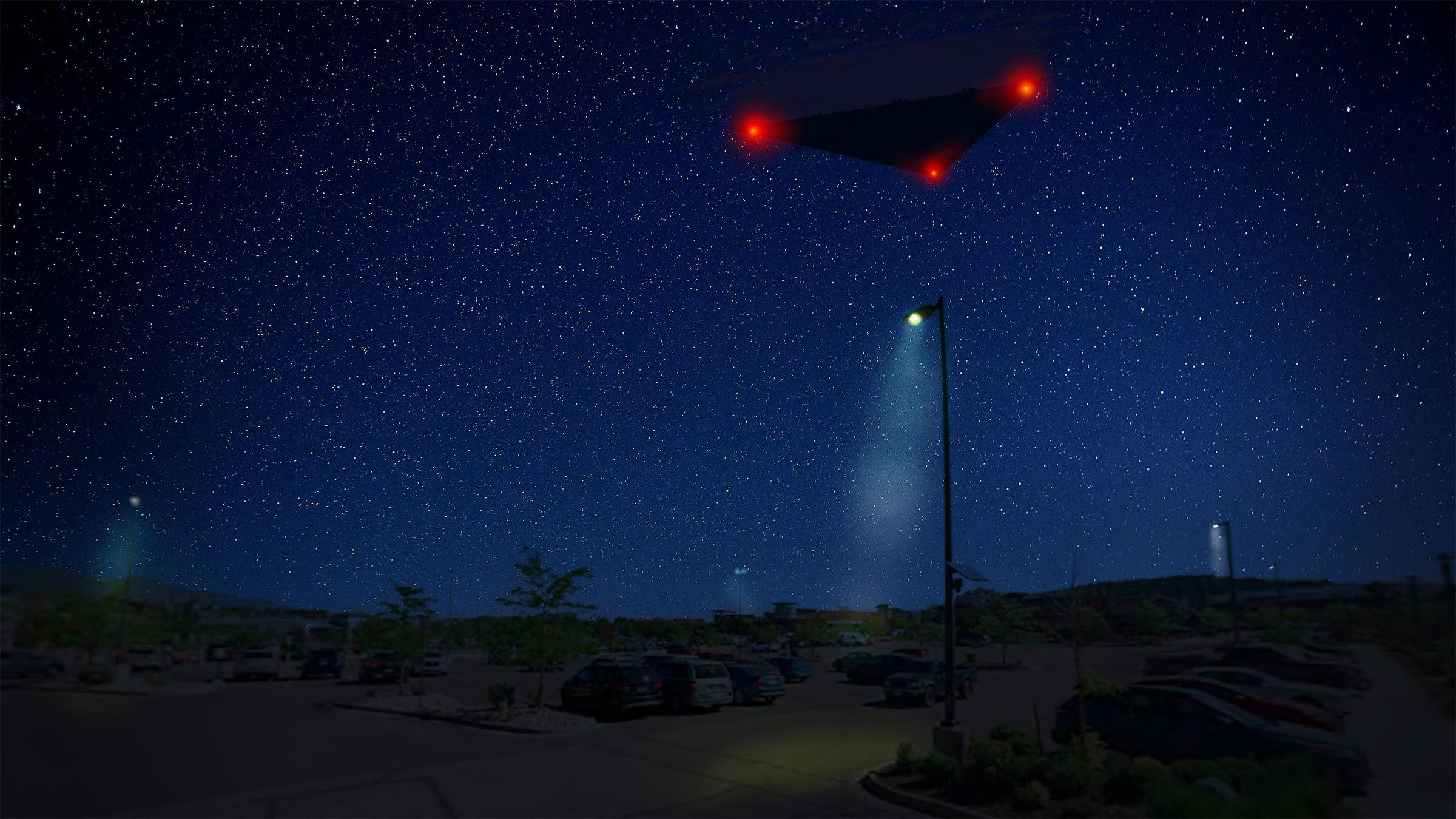 FBI-UAP-D031, Digital Rendering, “Large Triangle with Red Lights,” 2023